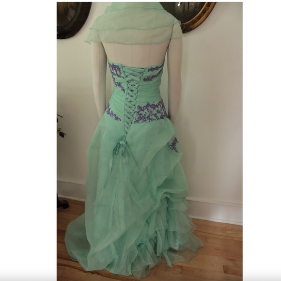 Magic Miss.Com Teal and Purple Prom Dress - Picture 2 of 6